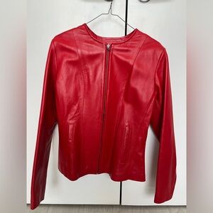 Red Genuine Leather Jacket. NWOT